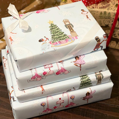 Michelle Baron Illustration Nutcracker Theme Wrapping Paper for Anna+Pookie