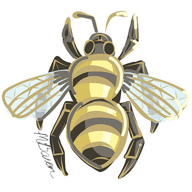 Michelle Baron abstract Bee illustration