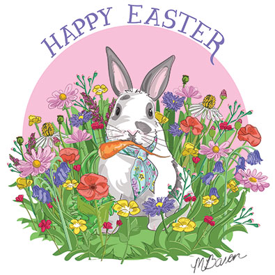 Michelle Baron happy easter bunny illustration