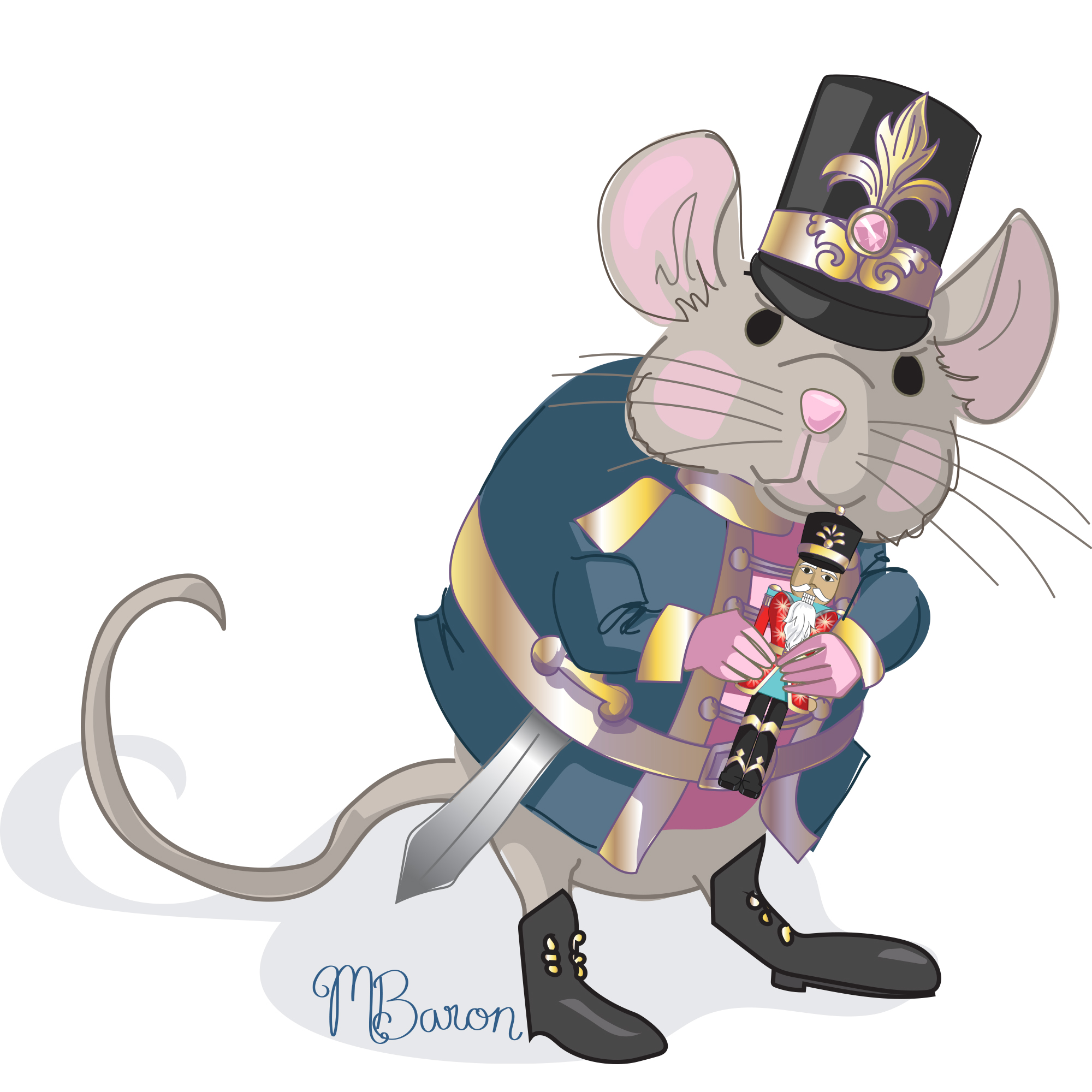 Mouse Soldier holding nutcracker